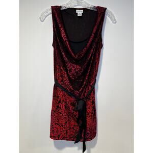 Motherhood Maternity Sleeveless Cowl Neck Dressy Red Velvet Top Medium